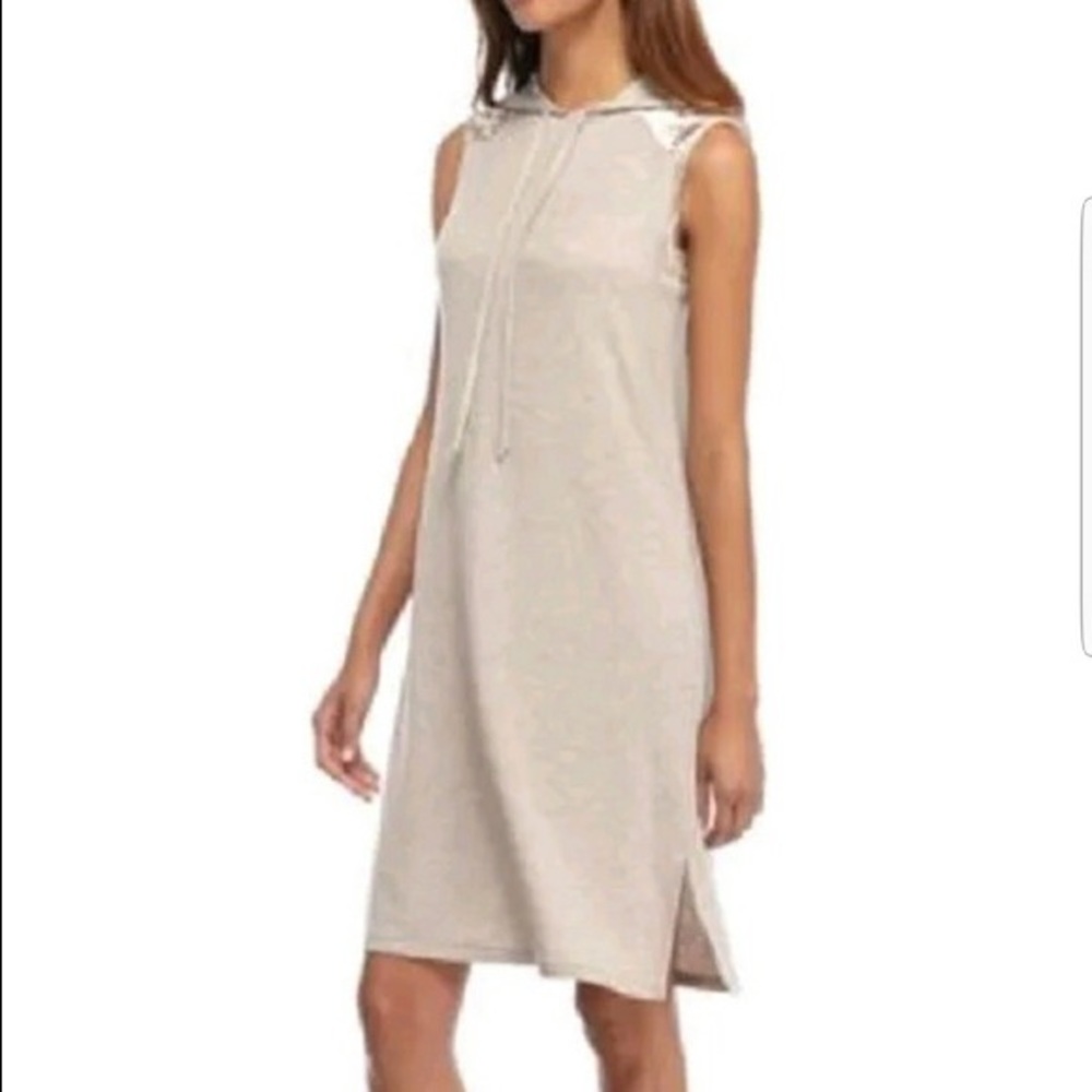 Bobeau dress sleeveless crushed velvet hood XS